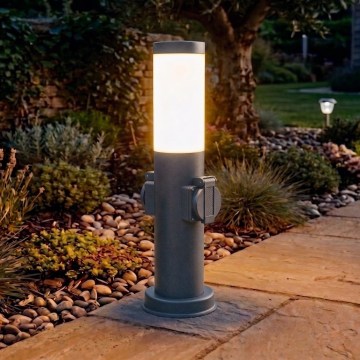 Brilagi - Lampe d'extérieur avec 2 prises SCHUKO 1xE27/15W/230V 40 cm IP44 anthracite
