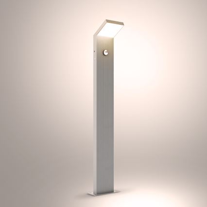 Brilagi - Lampe extérieure LED avec détecteur RIANO LED/8W/230V, argentée, IP65, 80 cm