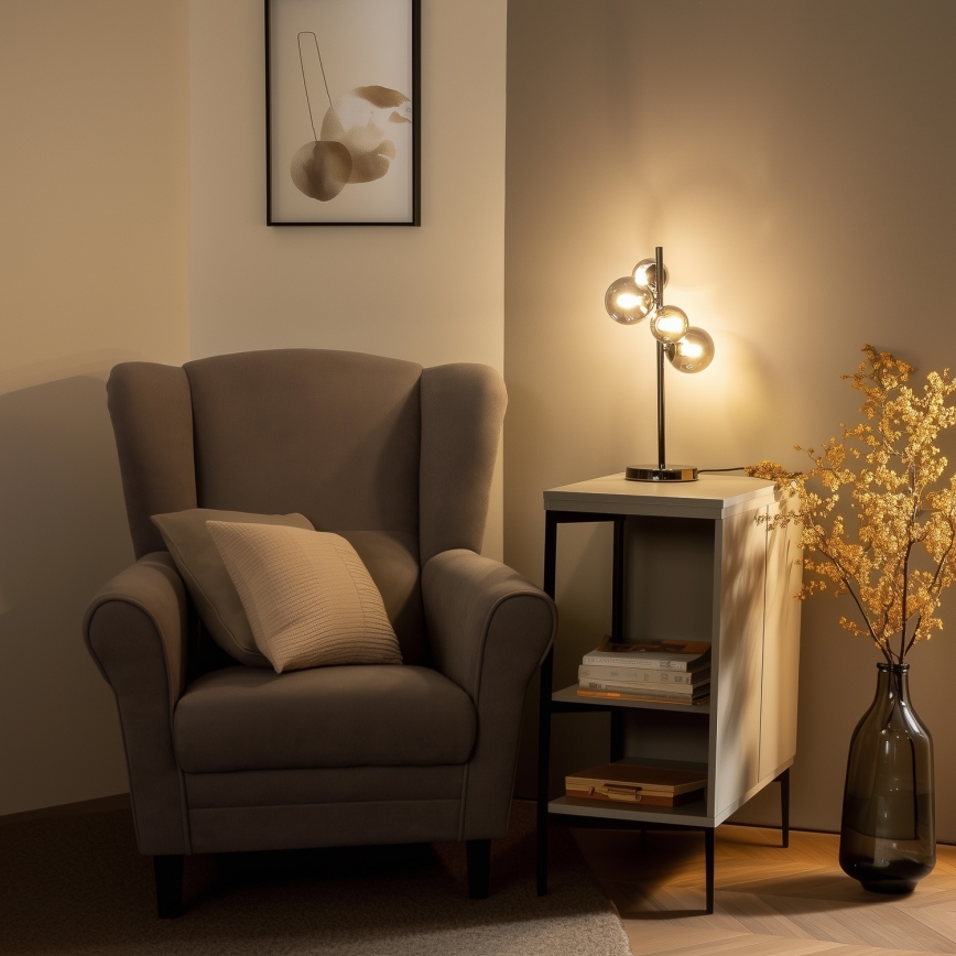 Brilagi - Lampe LED de table MILLA 4xG9/3W/230V chrome noir/fumé