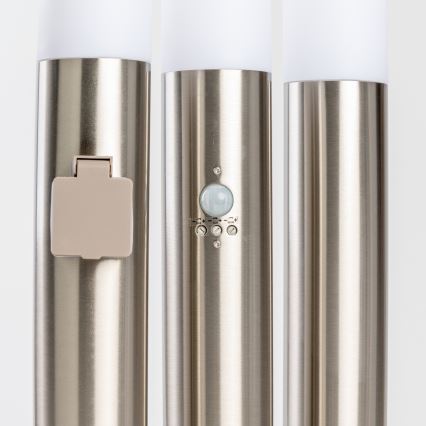 BRILAGI - Lampe LED d'extérieur ELIA 1xE27/7W/230V 4000K IP44 100 cm chrome mat