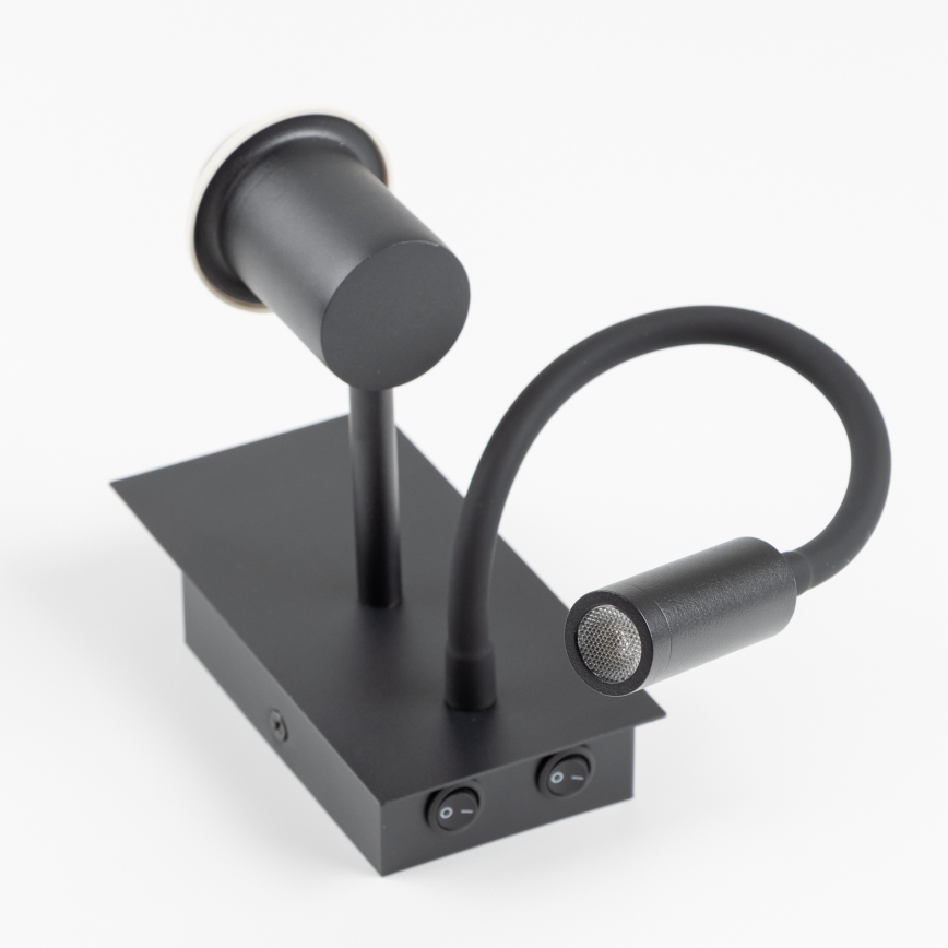 Brilagi - Lampe murale LED flexible BOBO 1xE27/25W/230V + LED/3W noire/rose