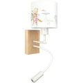 Brilagi - Lampe murale enfant LED flexible BOBO WOOD 1xE27/25W/230V + LED/3W chêne/blanc/motifs d