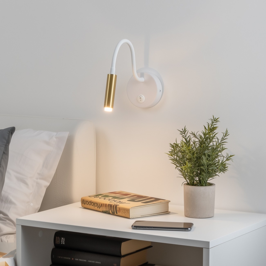 Brilagi - Lampe murale flexible à intensité variable LED MAYA 1xG9/4W/230V blanc/or 2700-6500K Wi-Fi Tuya
