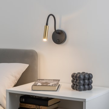 Brilagi - Lampe murale flexible à intensité variable LED MAYA 1xG9/4W/230V noir/doré 2700-6500K Wi-Fi Tuya