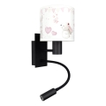 Brilagi - Lampe murale flexible LED pour enfant BOBO 1xE27/25W/230V + LED/3W noir/crème/motif lapins