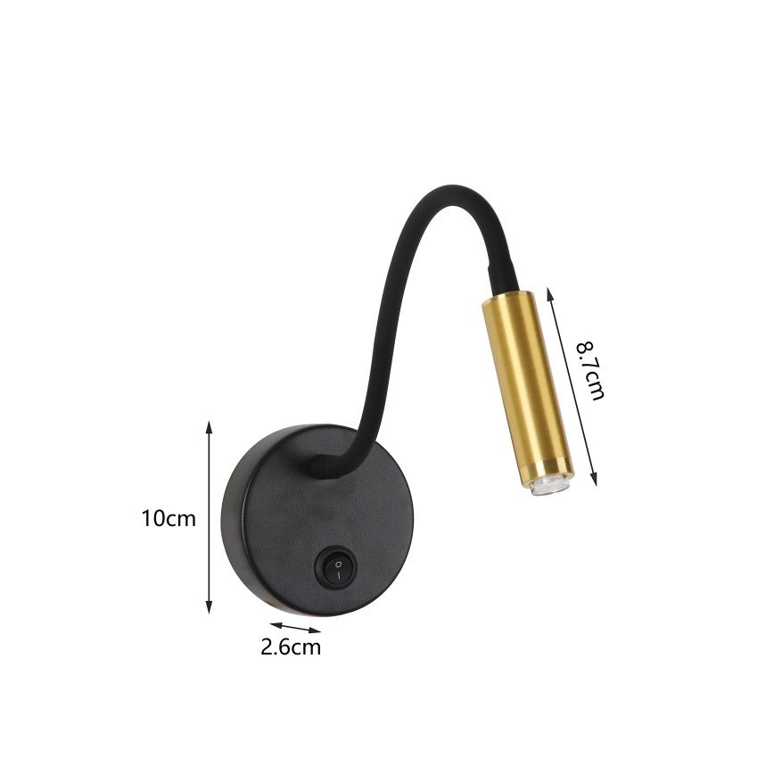 Brilagi - Lampe murale flexible à intensité variable LED MAYA 1xG9/4W/230V noir/doré 2700-6500K Wi-Fi Tuya