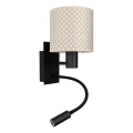 Brilagi - Lampe murale LED flexible BOBO 1xE27/25W/230V + LED/3W noir/beige/à pois