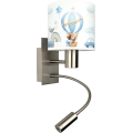 Brilagi - Lampe murale LED flexible pour enfants BOBO 1xE27/25W/230V + LED/3W chrome mat/blanc/bleu/oursons