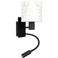 Brilagi - Lampe murale LED flexible pour enfants BOBO 1xE27/25W/230V + LED/3W noir/blanc/lapins