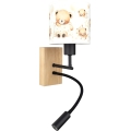 Brilagi - Lampe murale LED flexible pour enfants BOBO WOOD 1xE27/25W/230V + LED/3W chêne/noir/blanc/oursons