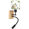 Brilagi - Lampe murale LED flexible pour enfants BOBO WOOD 1xE27/25W/230V + LED/3W chêne/noir/blanc/vert/jungle