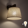 BRILAGI - Lampe murale LED LATTE 1xE27/15W/230V pin/beige