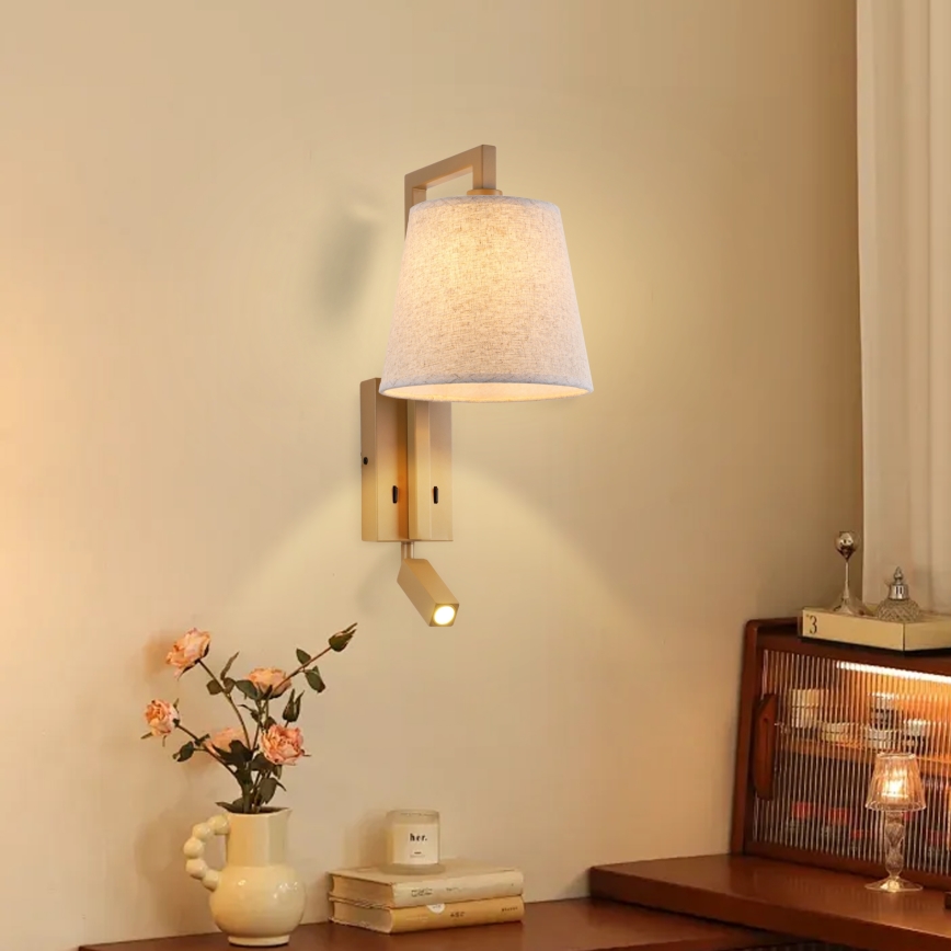 Brilagi - Lampe murale LED RAYA 1xE14/40W/230V + LED/3W lin/beige