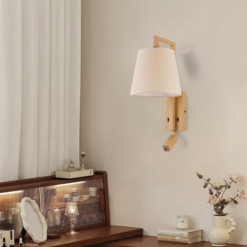 Brilagi - Lampe murale LED RAYA 1xE14/40W/230V + LED/3W lin/beige