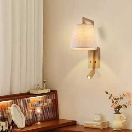 Brilagi - Lampe murale LED RAYA 1xE14/40W/230V + LED/3W lin/beige