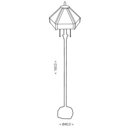 BRILAGI - Lampe sur pied Tiffany en vitrail EMERALD 2xE27/60W/230V