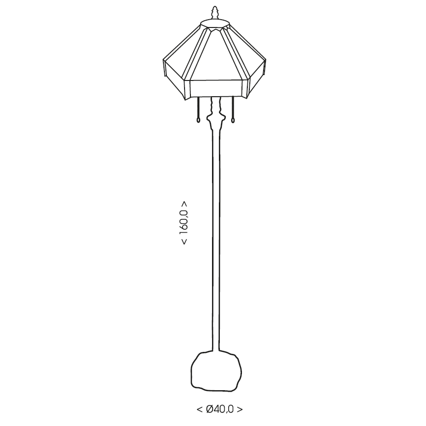 BRILAGI - Lampe sur pied Tiffany en vitrail EMERALD 2xE27/60W/230V