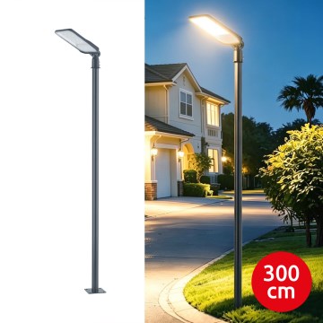 Brilagi - Lampione stradale LED da esterno con palo da 3 m e snodo URBANLIGHT LED/100W/230V antracite IP65