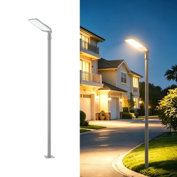 Brilagi - Lampione stradale LED da esterno con palo e snodo 3 m URBANLIGHT LED/100W/230V grigio IP65