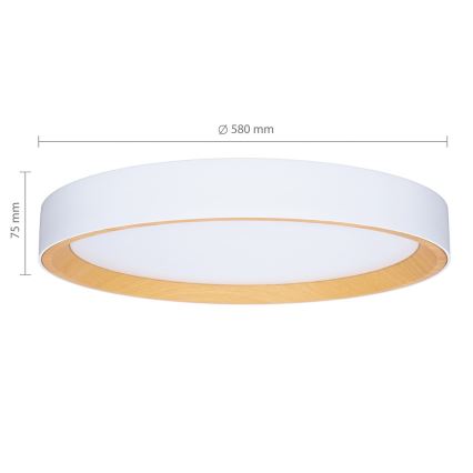 Brilagi - LED-dimmbare Deckenleuchte LARIOS LED/72W/230V weiß Ø 59 cm + Fernbedienung