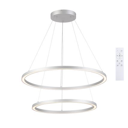 Brilagi - Suspension LED dimmable sur câble PORTOFINO LED/98W/230V 3000-6000K Ø 80 cm argentée + télécommande