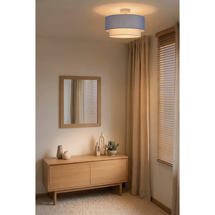 Brilagi - LED-Anbau-Deckenleuchte BOHO ECO 1xE27/10W/230V Ø 40 cm blau/creme
