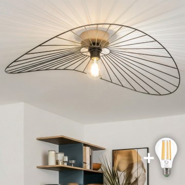 Brilagi - LED-Anbau-Deckenleuchte CERIA WIRE 1xE27/40W/230V 60x80 cm schwarz/Eiche