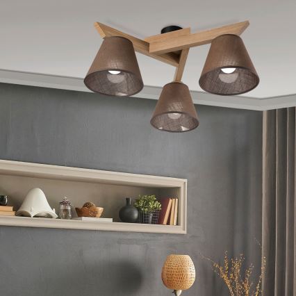 Brilagi - LED  Anbauleuchte ANTHONY 3xE14/40W/230V Eiche/braun