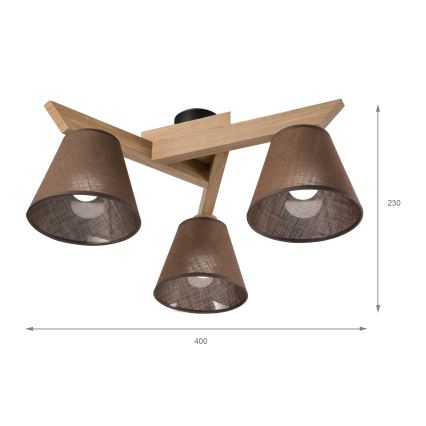 Brilagi - LED  Anbauleuchte ANTHONY 3xE14/40W/230V Eiche/braun