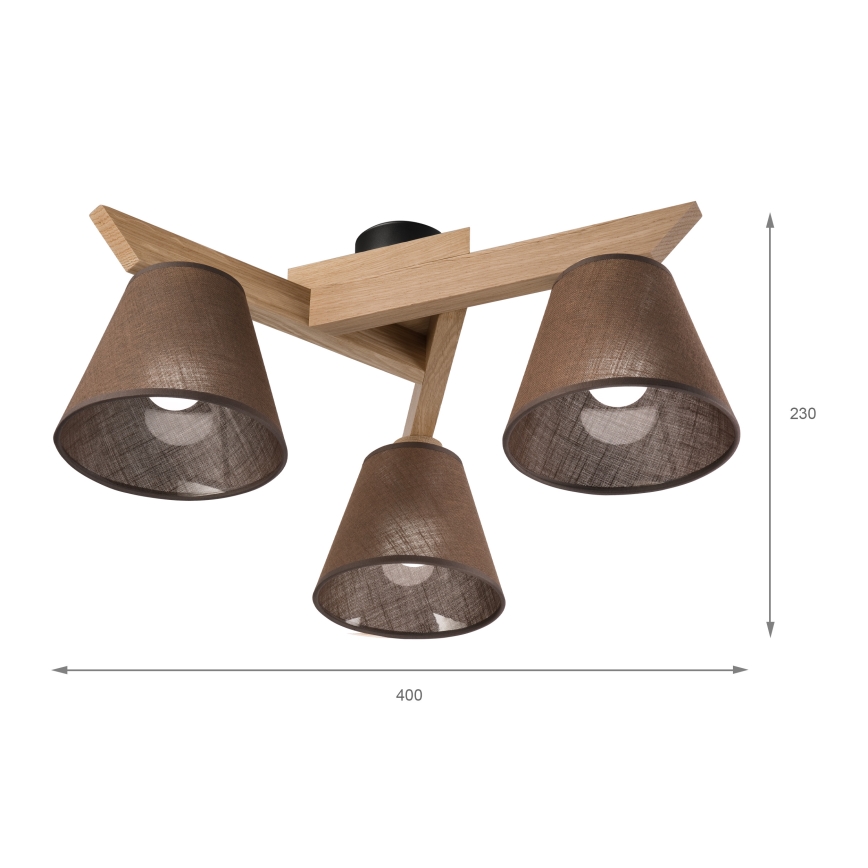 Brilagi - LED  Anbauleuchte ANTHONY 3xE14/40W/230V Eiche/braun