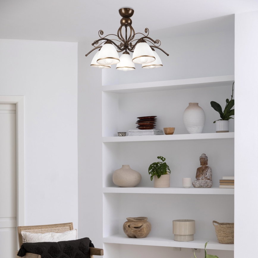 Brilagi - LED-Anbauleuchte ANTICO 5xE27/60W/230V bronzen