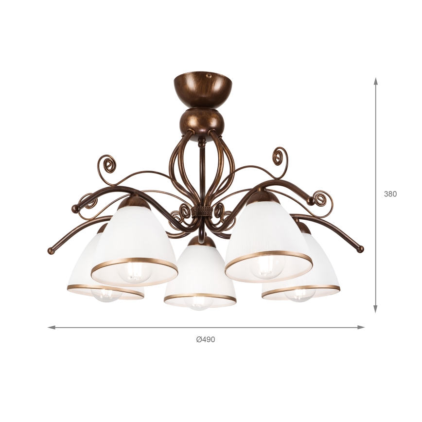 Brilagi - LED-Anbauleuchte ANTICO 5xE27/60W/230V bronzen