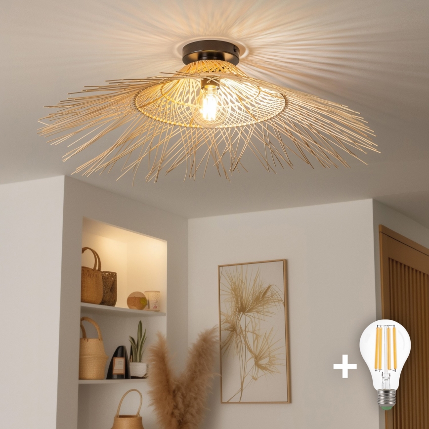 Brilagi - LED-Anbauleuchte CERIA BOHO, 1x E27/40W/230V, Ø 70 cm, Bambus