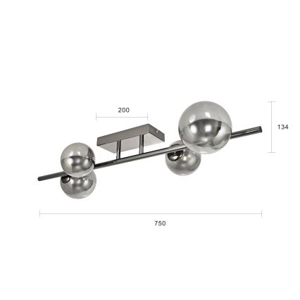 Brilagi - LED-Anbauleuchte MILLA 4xG9/3W/230V glänzendes Chrom/rauchig