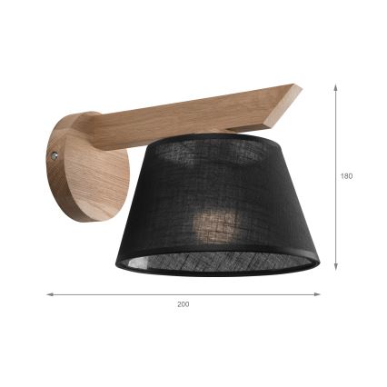 Brilagi - LED  Applique ANTHONY 1xE14/40W/230V quercia/nero