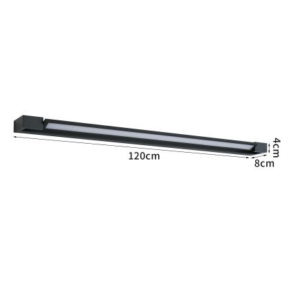 BRILAGI - Applique da esterno AQUA LINE LED/36W/230V 120 cm IP44 nera CRI 90