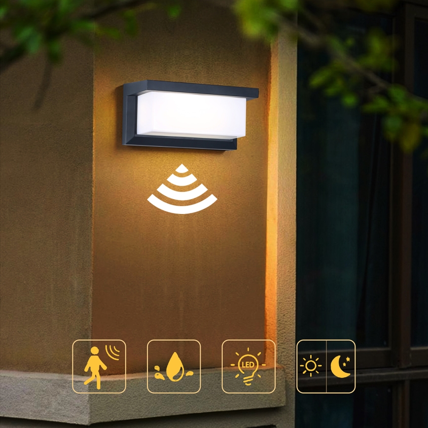 Brilagi - LED Applique da esterno con sensore BRICKY LED/12W/230V antracite IP54
