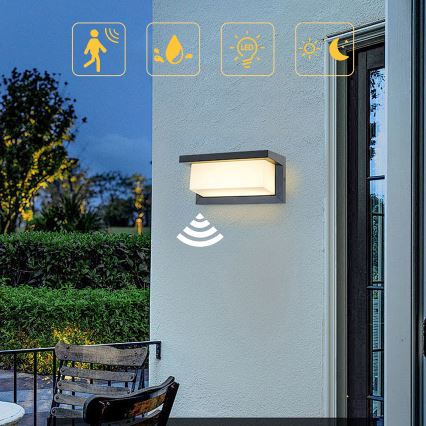 Brilagi - LED Applique da esterno con sensore BRICKY LED/12W/230V antracite IP54