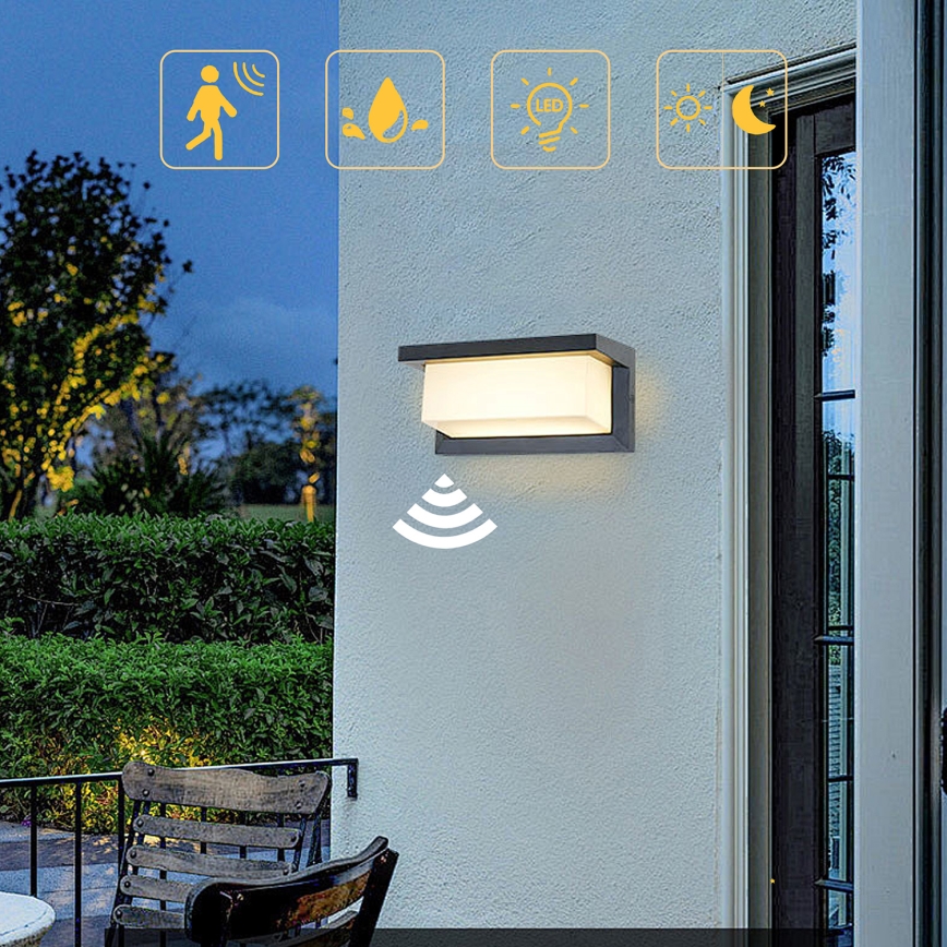 Brilagi - LED Applique da esterno con sensore BRICKY LED/12W/230V antracite IP54