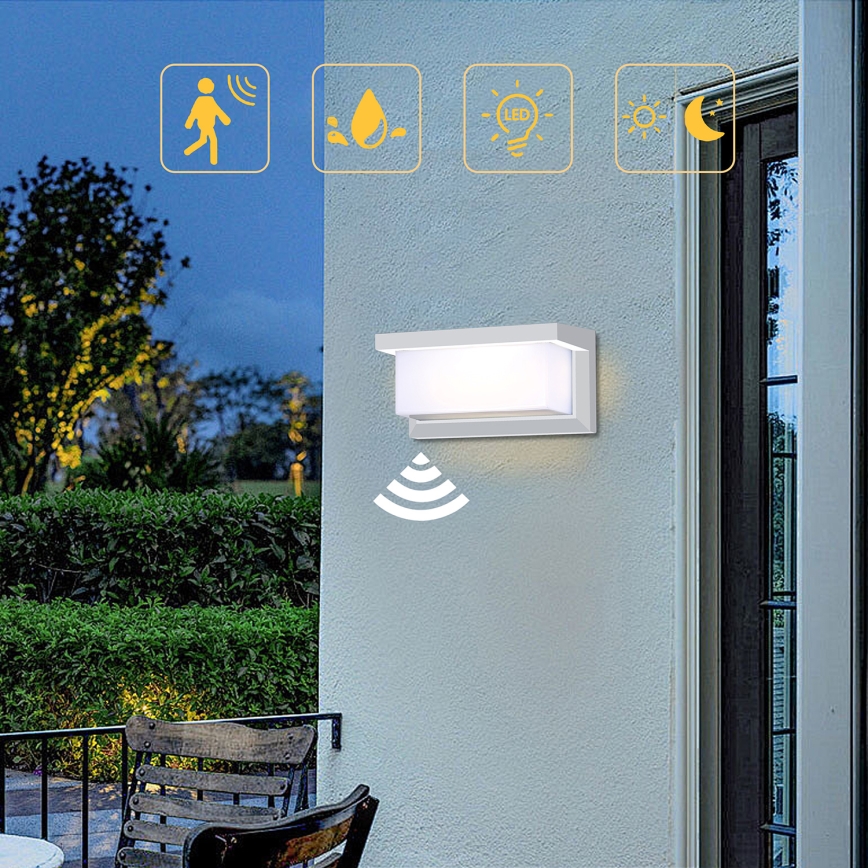 Brilagi - LED Applique da esterno con sensore BRICKY LED/12W/230V bianco IP54