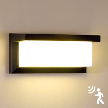Brilagi - LED Applique da esterno con sensore BRICKY LED/12W/230V nero IP54