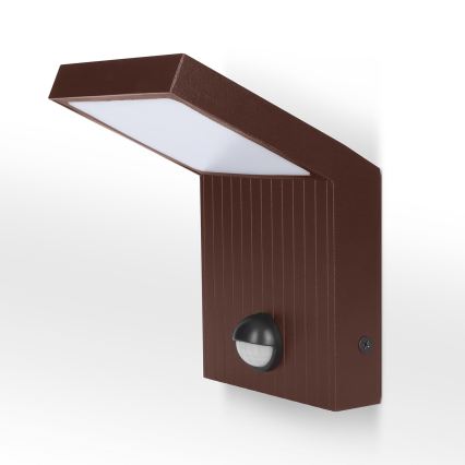 BRILAGI - Applique da esterno a LED con sensore RIANO LED/8W/230V marrone IP65