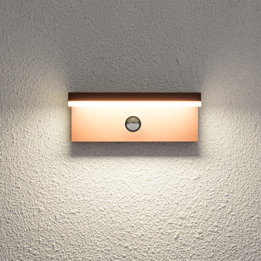 Brilagi - Applique da esterno LED con sensore TESSI LED/10W/230V marrone IP54