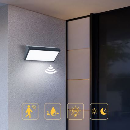 Brilagi - LED Applique da esterno con sensore TRIANGLE LED/20W/230V antracite IP65