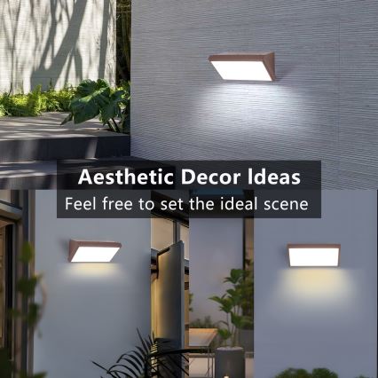 Brilagi - Applique LED da esterno con sensore TRIANGLE LED/20W/230V marrone IP65