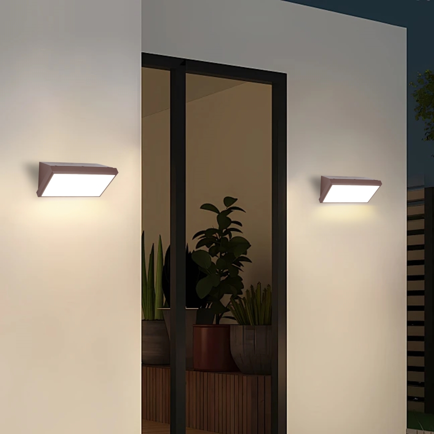 Brilagi - Applique LED da esterno con sensore TRIANGLE LED/20W/230V marrone IP65