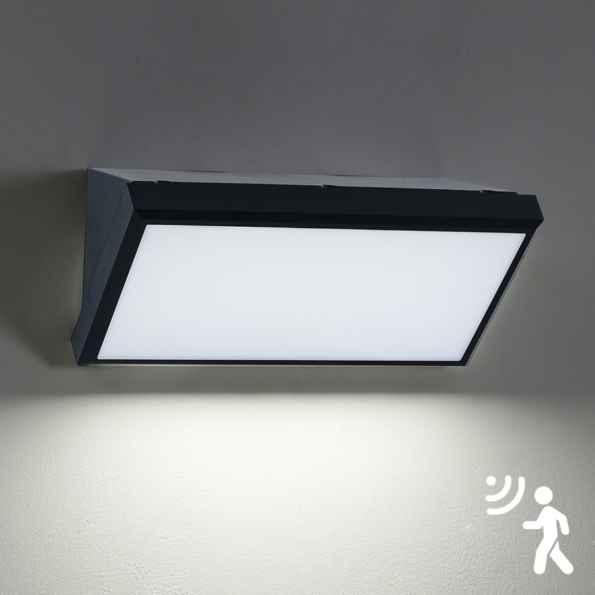 Brilagi - LED Applique da esterno con sensore TRIANGLE LED/20W/230V nero IP65
