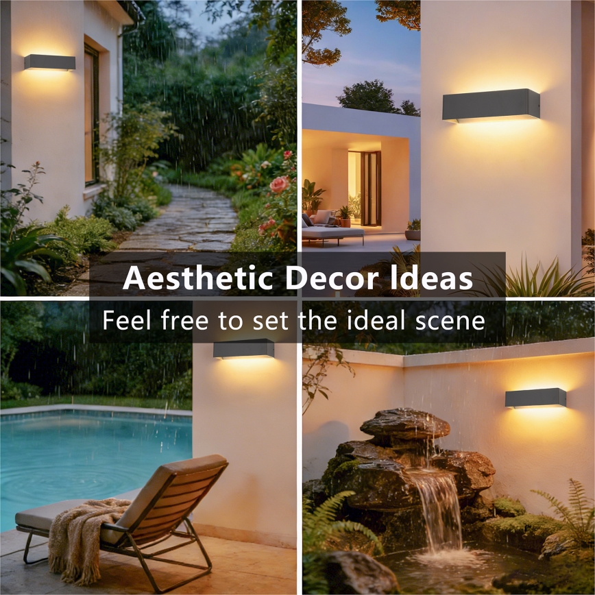 Brilagi - Applique da esterno LED DONNANI LED/12W/230V 30 cm antracite IP44