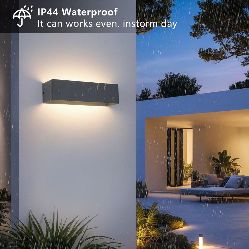 Brilagi - Applique da esterno LED DONNANI LED/12W/230V 30 cm antracite IP44