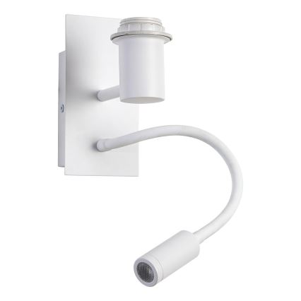Brilagi - Lampada da parete flessibile a LED NUBILA 1xE27/25W/230V + LED/3W bianco/grigio chiaro